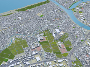 Niigata city japan 70km 3D Model