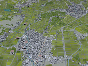 Niigata city japan 70km 3D Model
