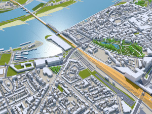 Nijmegen city netherlands 40km 3Dモデル