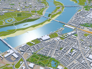 Nijmegen city netherlands 40km 3Dモデル