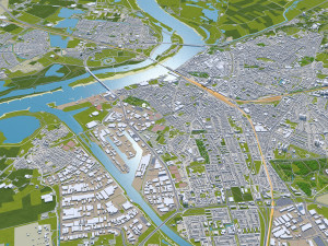 Nijmegen city netherlands 40km 3Dモデル