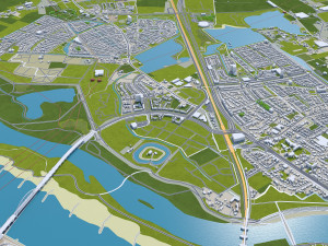 Nijmegen city netherlands 40km 3Dモデル