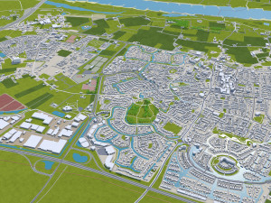 Nijmegen city netherlands 40km 3Dモデル