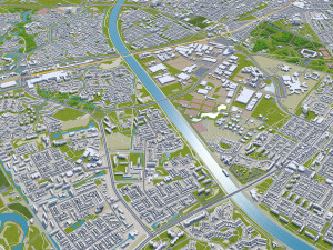 Nijmegen city netherlands 40km 3Dモデル
