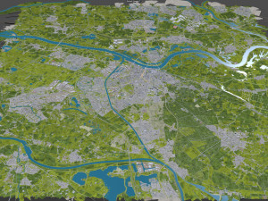 Nijmegen city netherlands 40km 3Dモデル