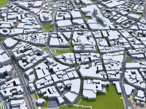 Cidade de Nottingham Inglaterra 80 km Modelo 3D