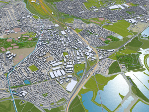 Nottingham city england 80km 3D Model