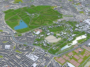 Cidade de Nottingham Inglaterra 80 km Modelo 3D
