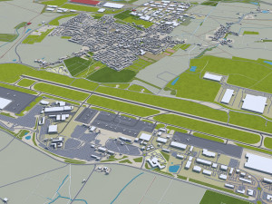 Nottingham city england 80km 3D Model