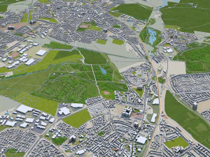 Cidade de Nottingham Inglaterra 80 km Modelo 3D