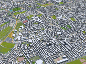 Cidade de Nottingham Inglaterra 80 km Modelo 3D