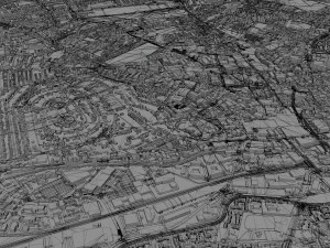 Cidade de Nottingham Inglaterra 80 km Modelo 3D