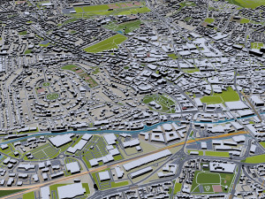 Nottingham city england 80km 3D Model