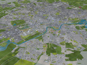 Nottingham city england 80km 3D Model