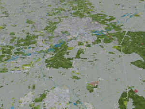 Cidade de Nottingham Inglaterra 80 km Modelo 3D