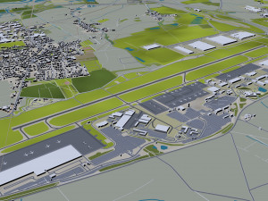Nottingham city england 80km 3D Model