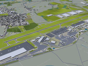 Cidade de Nottingham Inglaterra 80 km Modelo 3D