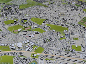 Cidade de Nottingham Inglaterra 80 km Modelo 3D