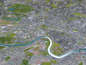 Nottingham city england 80km 3D Model