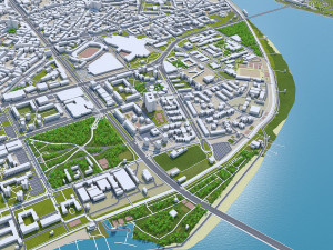 Novi-sad city serbia 40km 3D Model
