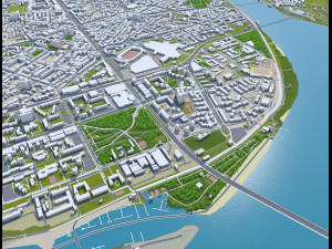 Città di Novi-sad, Serbia, 40 km Modello 3D