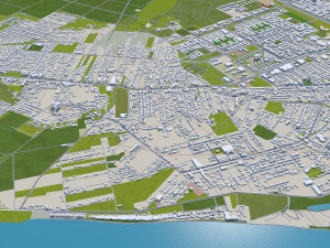 Città di Novi-sad, Serbia, 40 km Modello 3D