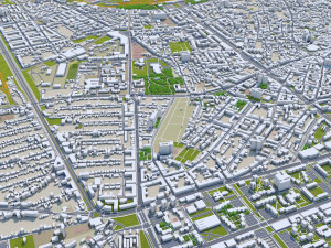 Città di Novi-sad, Serbia, 40 km Modello 3D