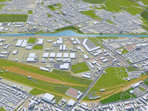 Città di Novi-sad, Serbia, 40 km Modello 3D