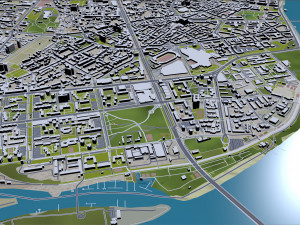 Città di Novi-sad, Serbia, 40 km Modello 3D