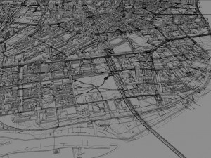 Città di Novi-sad, Serbia, 40 km Modello 3D