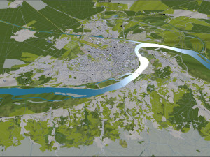 Città di Novi-sad, Serbia, 40 km Modello 3D