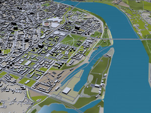 Città di Novi-sad, Serbia, 40 km Modello 3D
