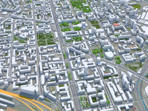Novosibirsk city russia 80km 3D Model