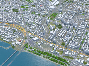 Novosibirsk city russia 80km 3D Model