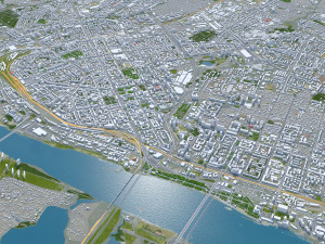 Novosibirsk city russia 80km 3D Model