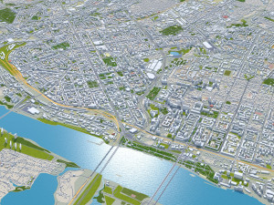 Novosibirsk city russia 80km 3D Model