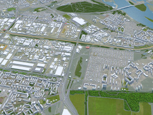 Novosibirsk city russia 80km 3D Model