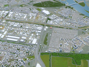 Novosibirsk city russia 80km 3D Model