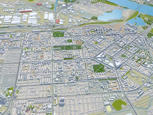 Novosibirsk city russia 80km 3D Model