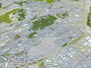 Novosibirsk city russia 80km 3D Model