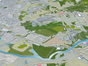 Novosibirsk city russia 80km 3D Model