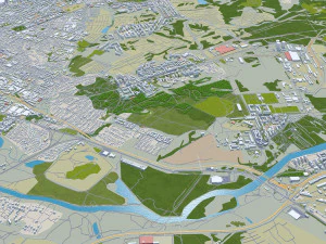 Novosibirsk city russia 80km 3D Model