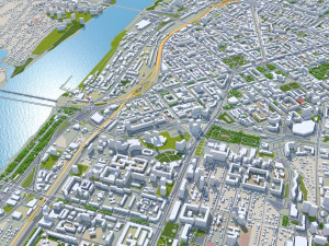 Novosibirsk city russia 80km 3D Model