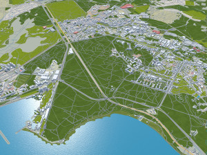 Novosibirsk city russia 80km 3D Model