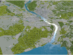 Novosibirsk city russia 80km 3D Model