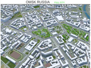 Omsk city russia 70km 3D Model