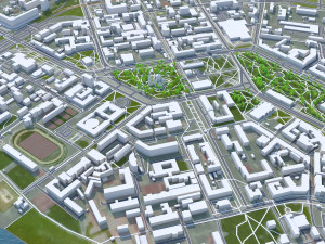 Omsk city russia 70km 3D Model