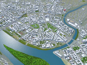 러시아 옴스크시 70km 3D 모델