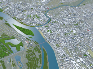 Omsk city russia 70km 3D Model