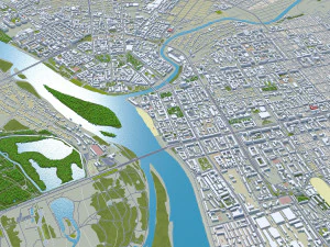 러시아 옴스크시 70km 3D 모델